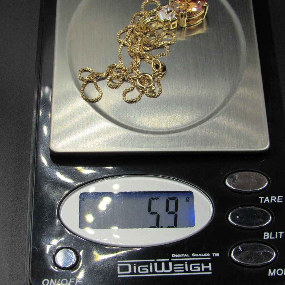 18" Sterling Vermeil Cubic Zirconia Necklace - Picture 6 of 6